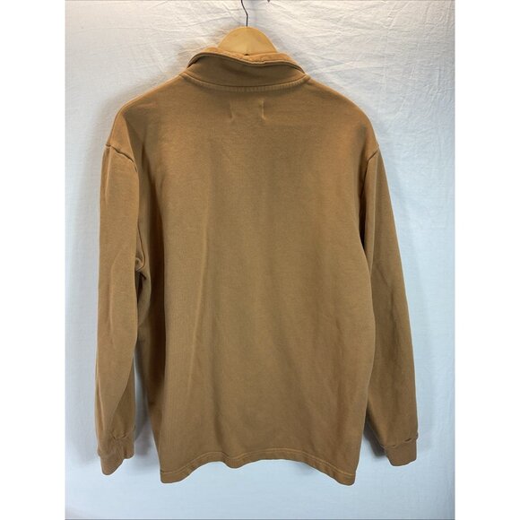 EVERLANE1/4-ZIP terry SWEATSHIRT IN Camel Tan  SIZE LG Preppy neutral organic‎ - Picture 3 of 7